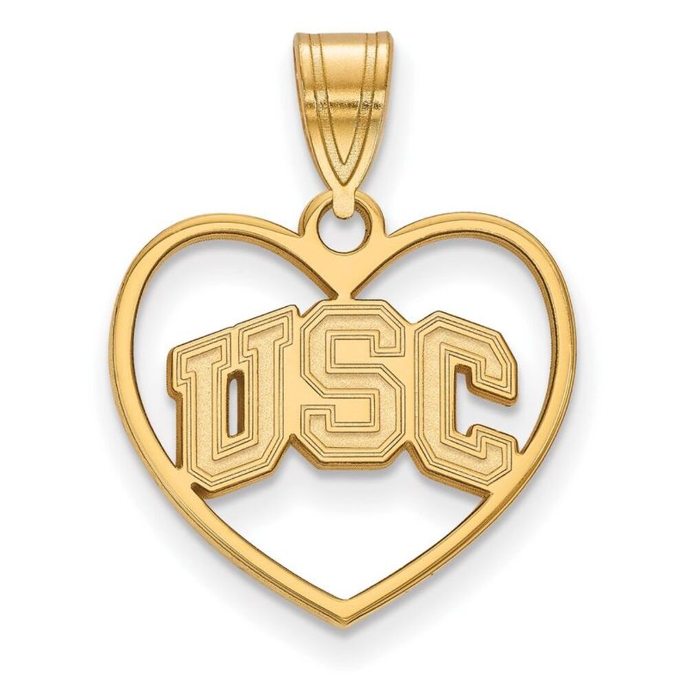 14K Gold Plated Sterling Silver Southern California MD Heart Pendant